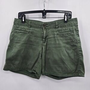Jolt Shorts Womens 7 Olive Green Utility Shorts Double Button